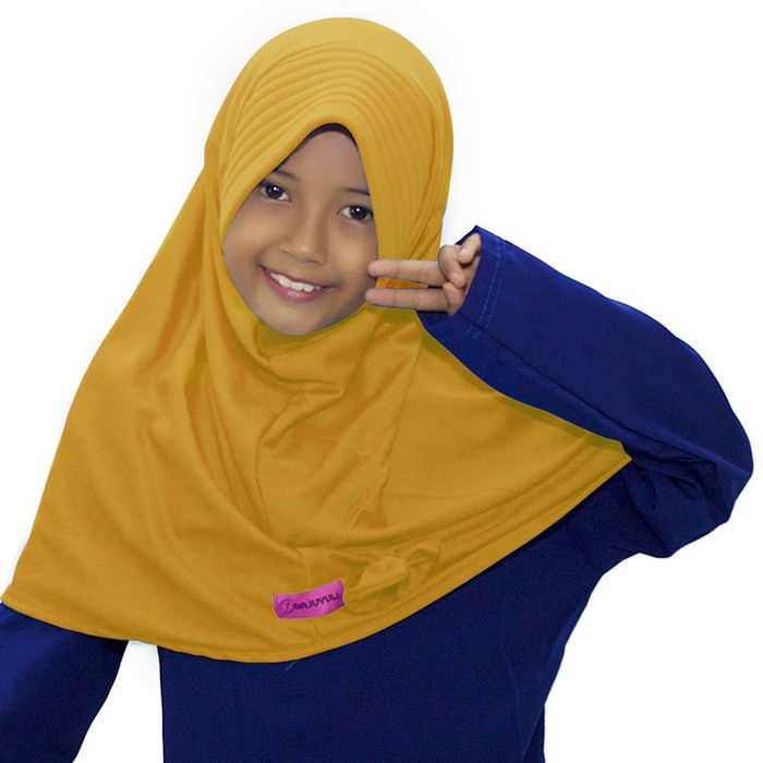 BAJUYULI - Jilbab Kerudung Anak Murah Polos Cantik Kuning Golkar GZKK