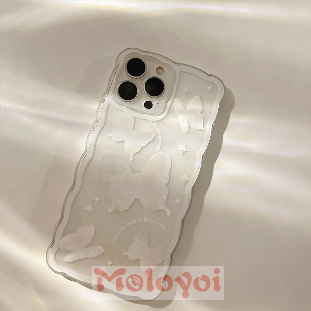 Soft Case Transparan Motif Bunga Kupu-Kupu Untuk iPhone 11 12 13 Pro Max XR 7Plus 8Plus X XS Max 7 8 SE 2020 6 6S Plus Butterfly