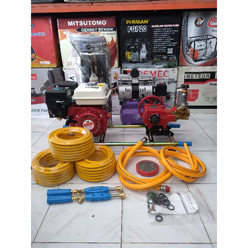 Paket Usaha 3in1 Steam Bensin 160 + Kompresor Silent + Tabung Salju 20L