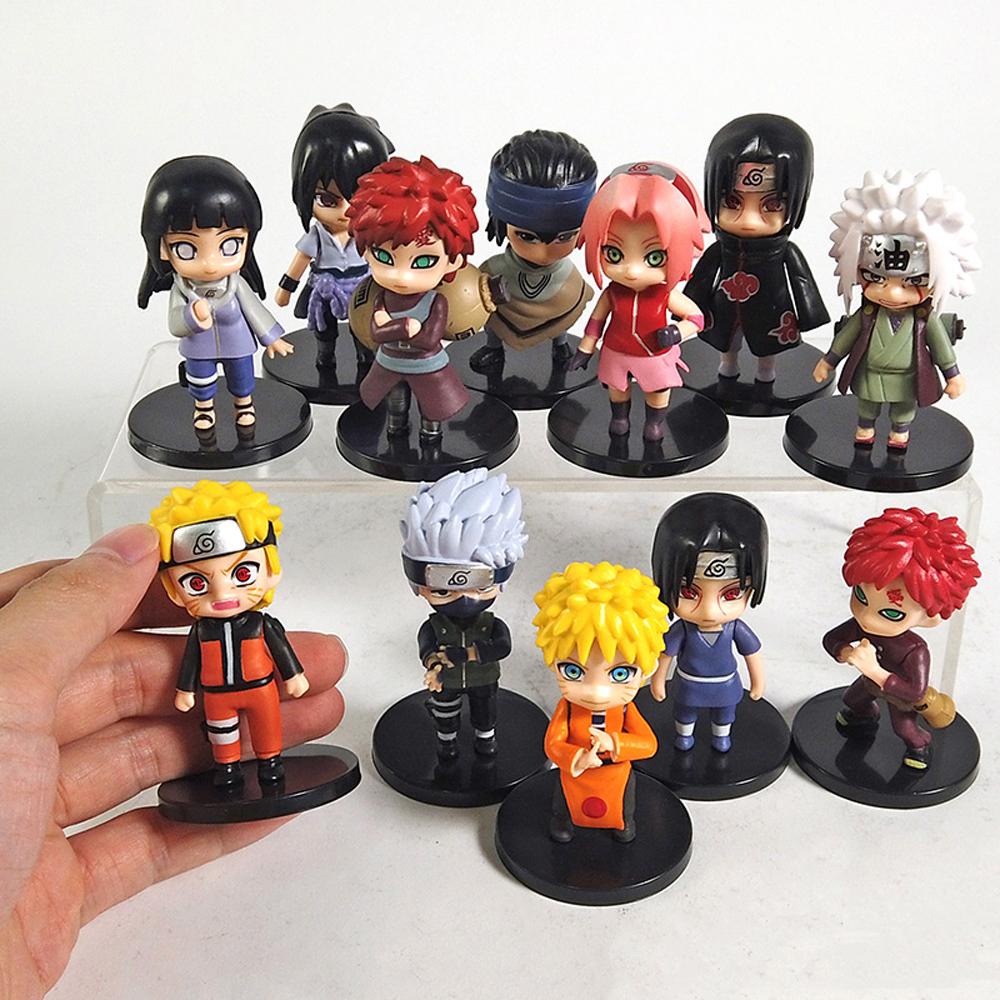 Agustinina Naruto 6pcs/ Mainan PVC Lot Gaara Sasuke Obito Model Figurine Kakashi