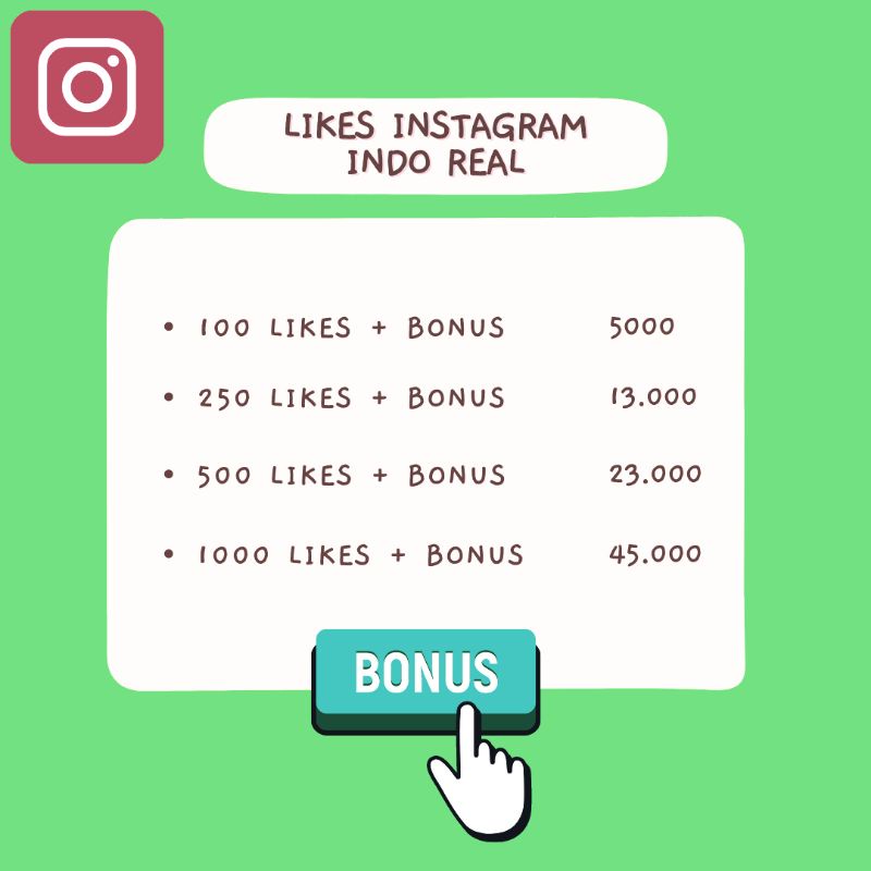 Likes IG Indo Real [Post, Video, IGTV, Reels]