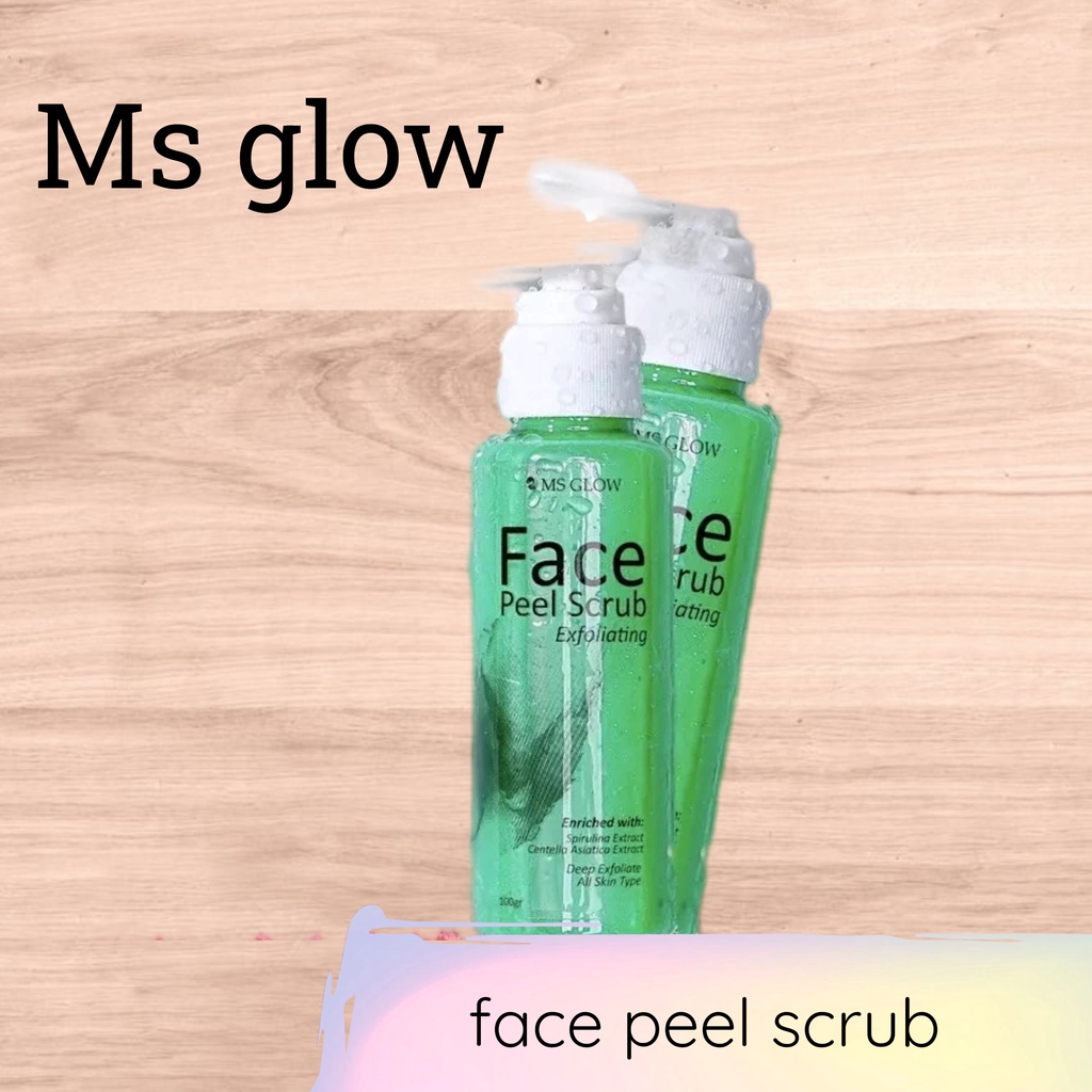 Ms glow face peel scrub/scrub wajah pengangkatan komedo