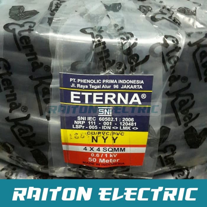 Unik Kabel Eterna NYY 4x4 50m 4 x 4 50mtr Diskon