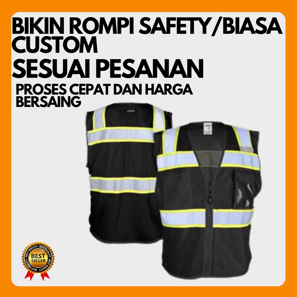 Rompi Baju Safety K3 Bikers Motor Proyek Kerja Lapangan Jaring Custom