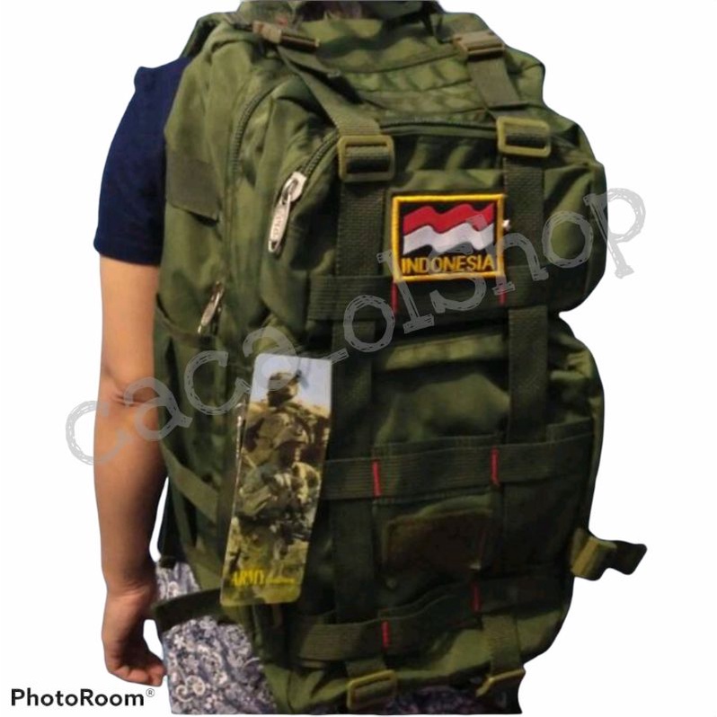 Ransel Hijau Army / Hitam / Krem