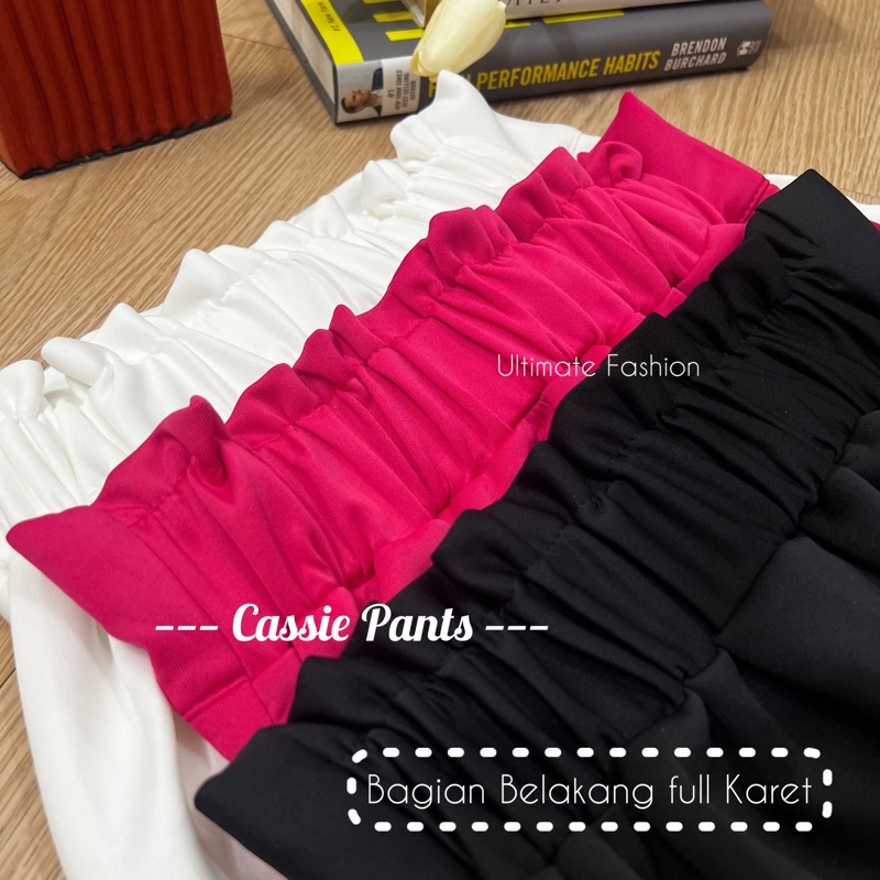 Cassie Basic Cullote Pants - Celana Kulot Scuba Import Premium - Cutbray Panjang  High Waist High Quality 873