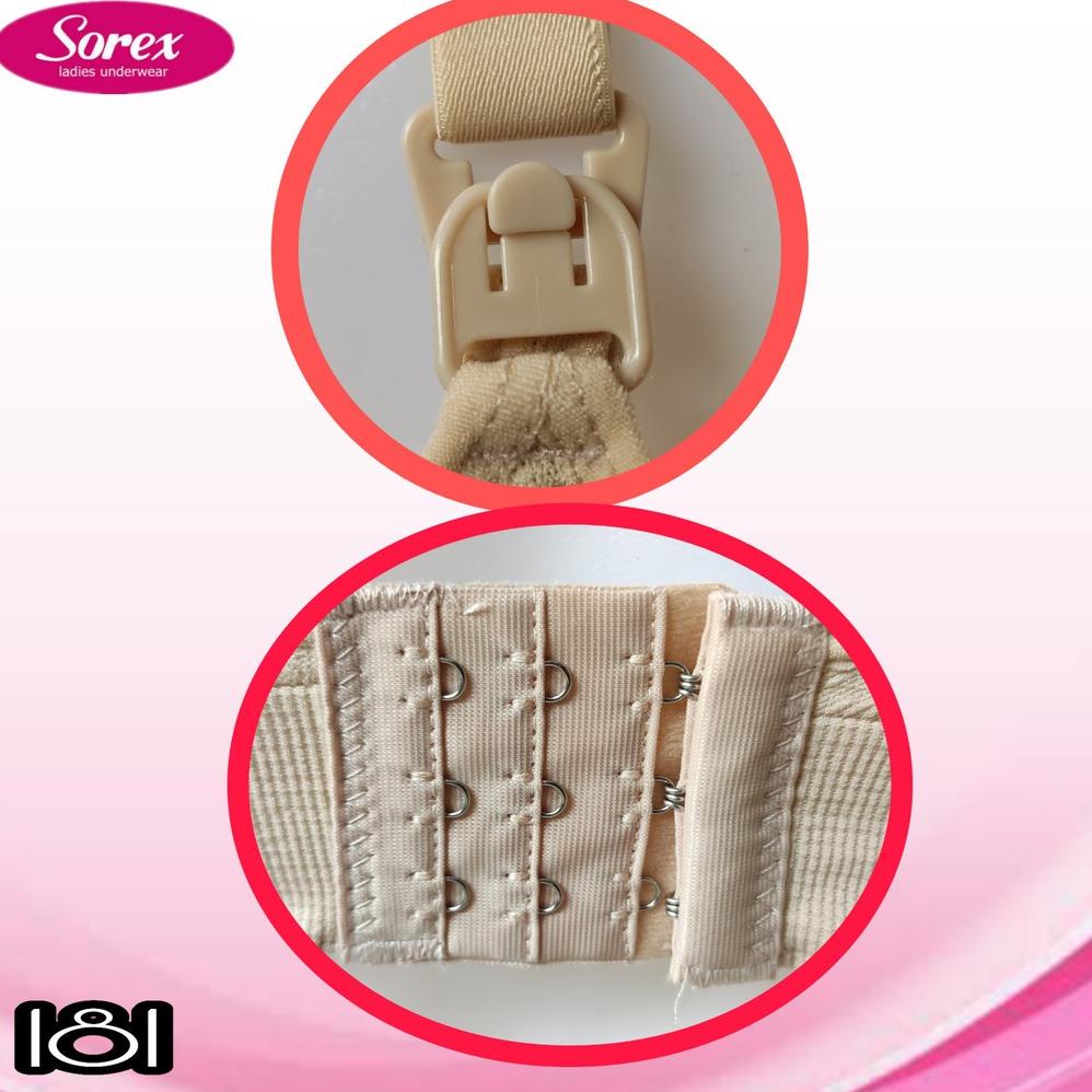 K181 - Bra/Bh Wanita Menyusui Sorex Kancing Depan Busa Tipis, Tanpa Kawat, Kait Tiga, Cup D Besar