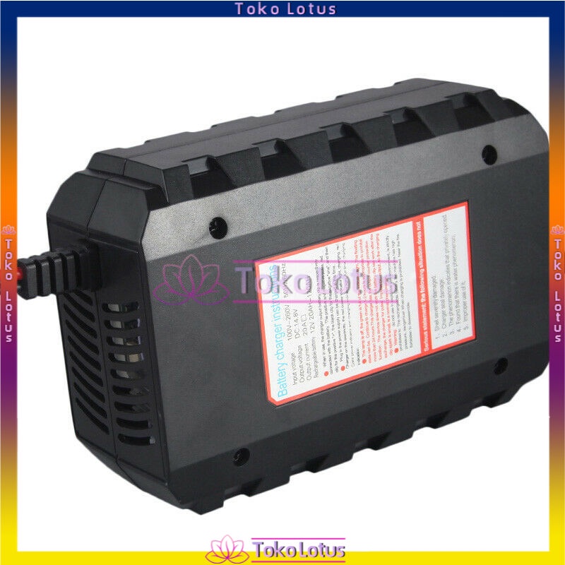 [NEW] Charger Aki 12V 20A Black Mobil dan Motor Indikator Layar LCD Charger Accu Cas Aki Mobil Motor Otomatis BK