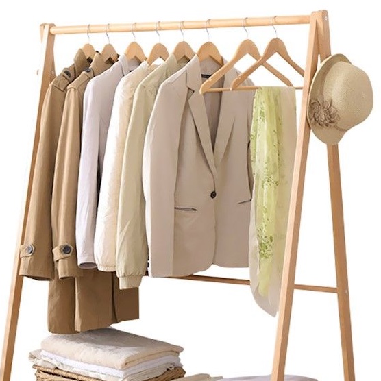 (PAKET 100 PCS) HANGER KAYU NATURAL KUALITAS PREMIUM / GANTUNGAN BAJU KUALITAS PREMIUM - DEWASA