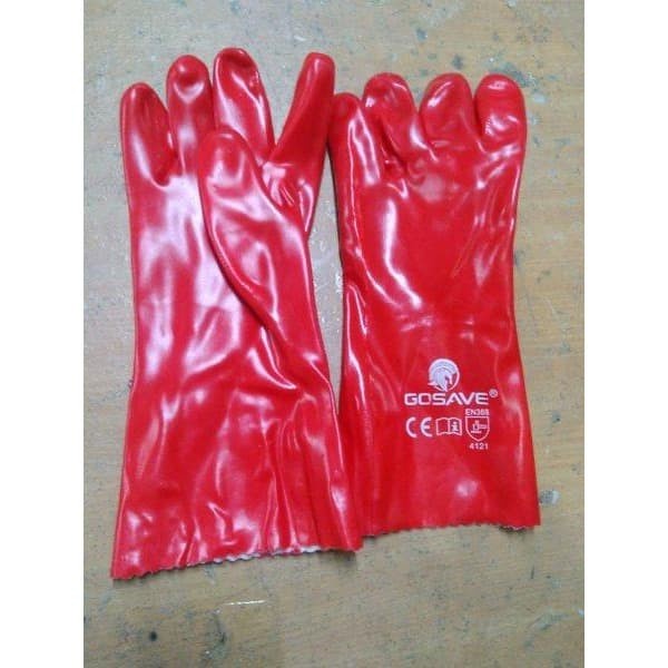 Sarung Tangan PVC 14 inci Gosave per LUSIN Sarung Tangan Merah Go Save