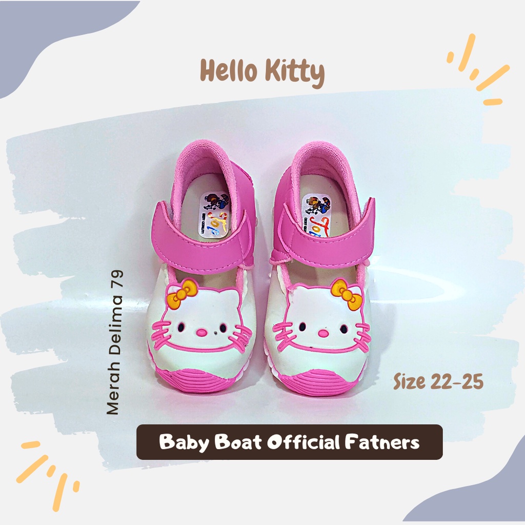 MD 79 - Sepatu Anak Perempuan Gaya 2022 Bunyi Citcit Motif Kartun Hello Kitty Model Baru