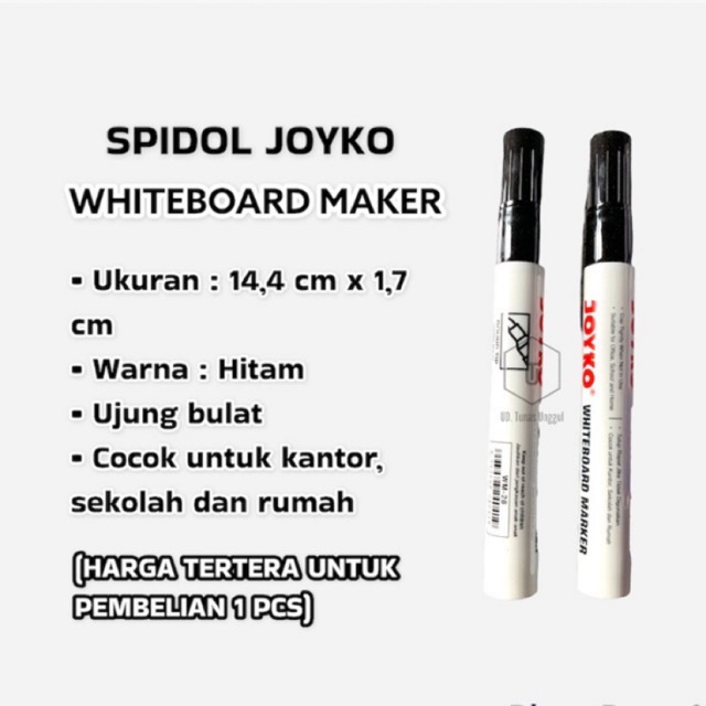 

WHITEBOARD MARKER JOYKO/SPIDOL PAPAN TULIS HITAM