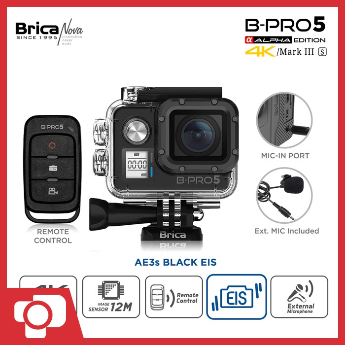 Brica B-Pro 5 Alpha Edition Mark IIIS Action Camera AE3S EIS - Black