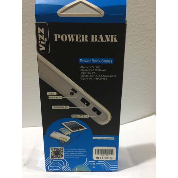 Power Bank Vizz 12000mah Original