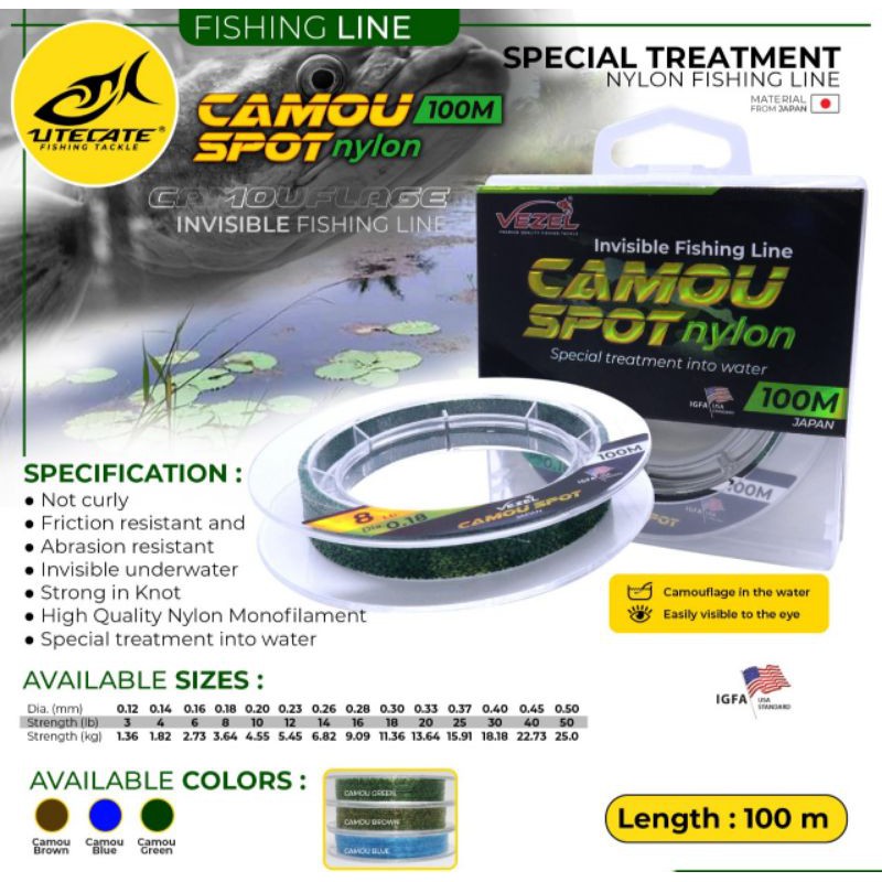 Senar Pancing Vezel Camou Spot 100m