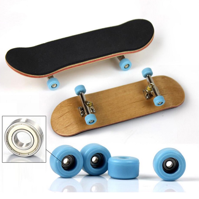 Set Mainan SkateBoard Jari Bahan Kayu Dengan Bearing Stent Untuk Hadiah Anak