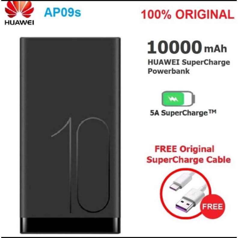 Huawei Power Bank 10000Mah Super Charge Ap09S Original 100%