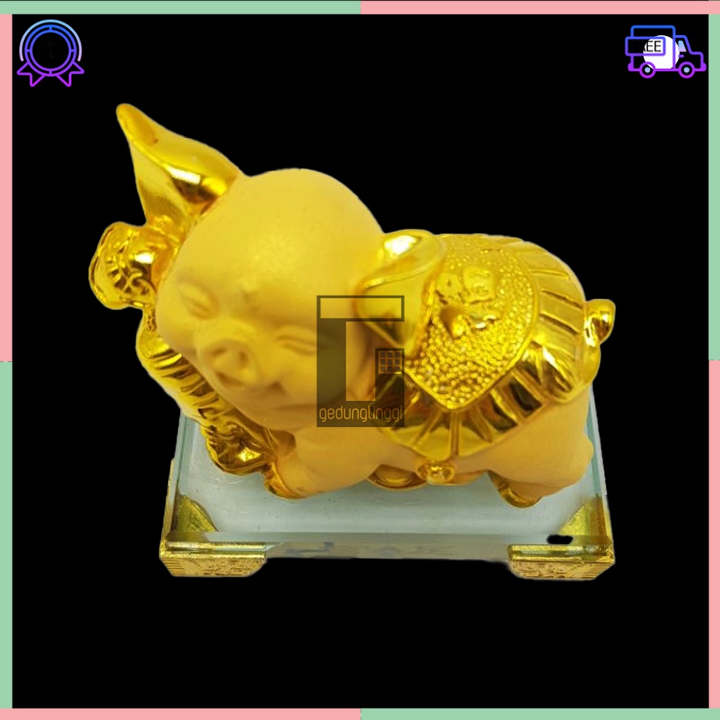 Patung Pajangan Hadiah Imlek Fengshui 12 Animal Zodiak Bintang Binatang Hewan Shio Sio Babi Tikus Kerbau Macan Harimau Kelinci Naga Ular Kuda Kambing Monyet Ayam Anjing Tiger Rabbit Dragon Snake Horse Rooster Pig Rejeki Hoki Emas Ukuran Kecil Small Size