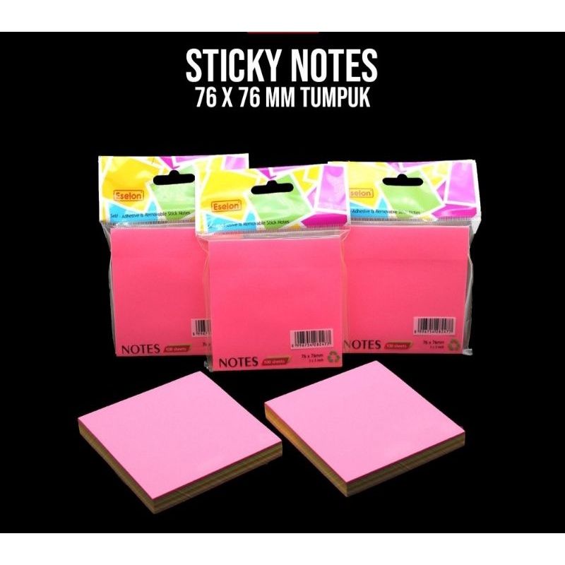 

Sticky Notes kotak 1 warna eselon Murah / Sticky Notes Eselon / Sticky Notes Polos 76*76mm