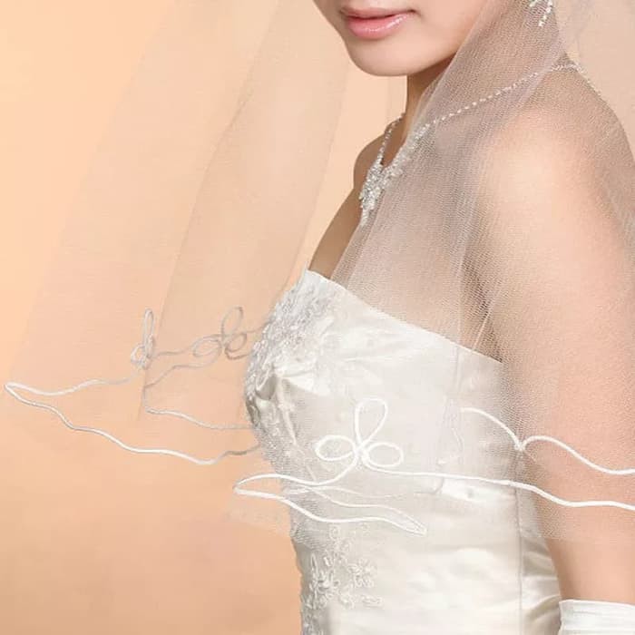 white wedding bride veil 1.5 m kerudung putih pengantin pesta