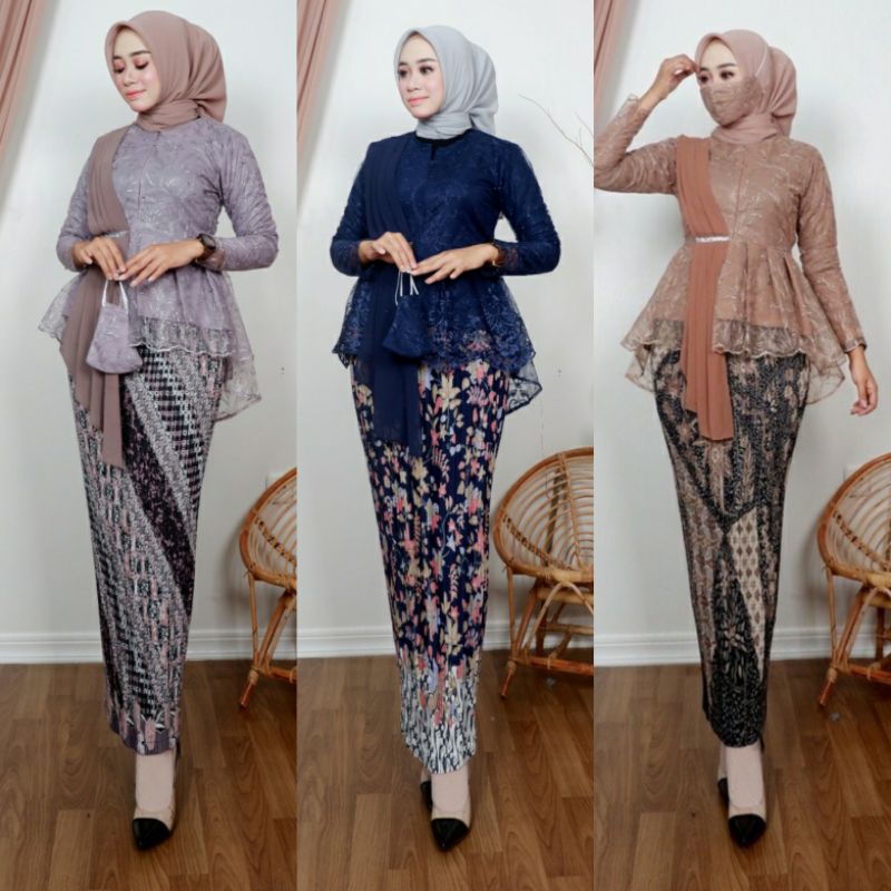 SET BLOUSE AMALIA SELENDANG MODERN ~ KEBAYA AURORA SELENDANG TILLE ~ KEBAYA WISUDA