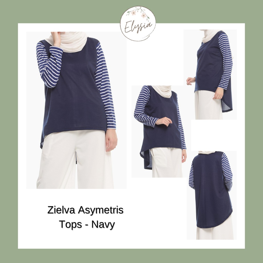 Zielva Asymetris Tops - Baju Wanita Murah Fashion Muslim