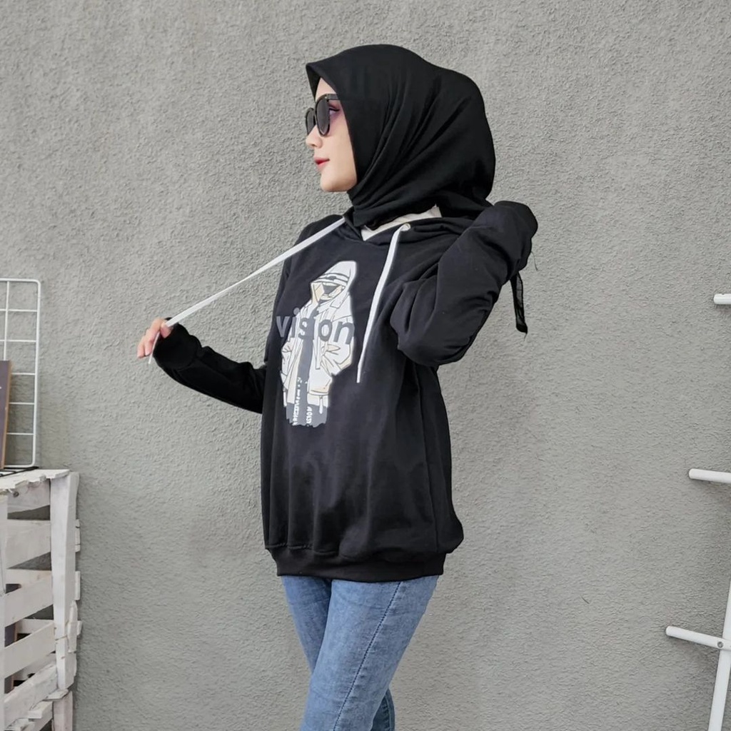 VISION HOODIE Jumper Hoodie Sweater Oversize Pria Wanita | Hoodie Terbaru Gaya Kasual Fashion Terkini Korean Style