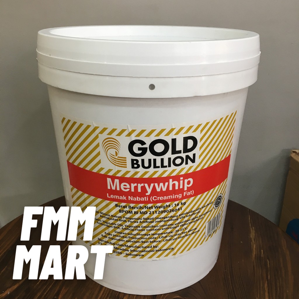 

Mentega Putih Merry Whip Gold Bullion - 16KG (1 pail / 1 ember)