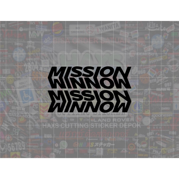 Cutting Sticker Mission Winnow Sepasang Ukuran 7 Cm Untuk Motor Mobil