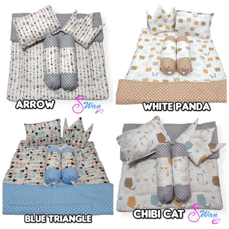 Bedcover Bayi Set / Swan Baby Bedding Set / Selimut Bayi Set / Bedding Set Bayi Swan Baby Bisa Pakai Tas Mika Free Card Ucapan