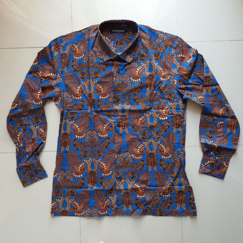 Kemeja Batik Pria Lengan Panjang BL15 Katun Modern Dixmont Semi Slimfit Premium