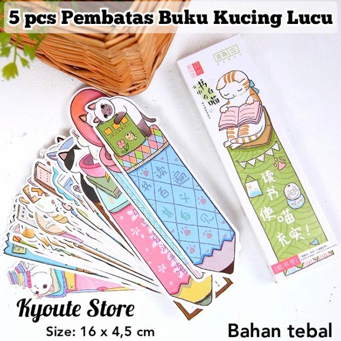 

Pembatas Buku Bookmark 5 pcs Animal Kucing Lucu | Pembatas Novel