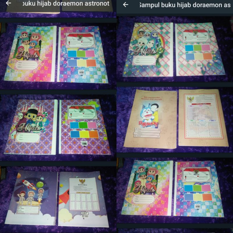 

sampul buku karakter doraemon hijab astronot dll