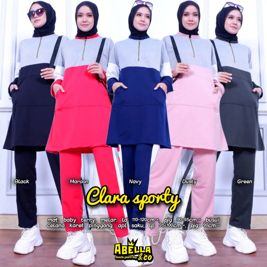 CLARA SETELAN / 20.7 / BAHAN BABYTERRY / LD 110-120 / ALLSIZE JUMBO / ONESET OLAHRAGA / ABELLA
