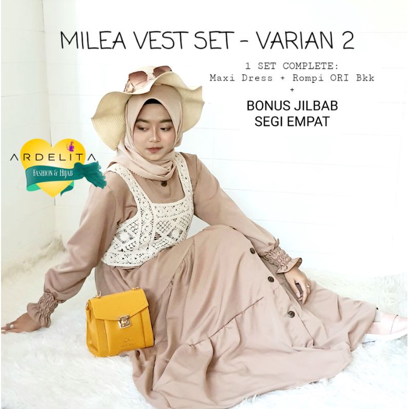 LIMITED EDITION FREE HIJAB MILEA SET VEST ORI BKK