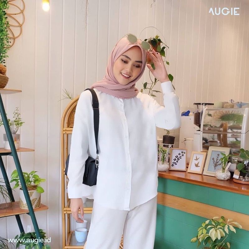 Kemeja Maudy Tunik Polos Bahan Shakila