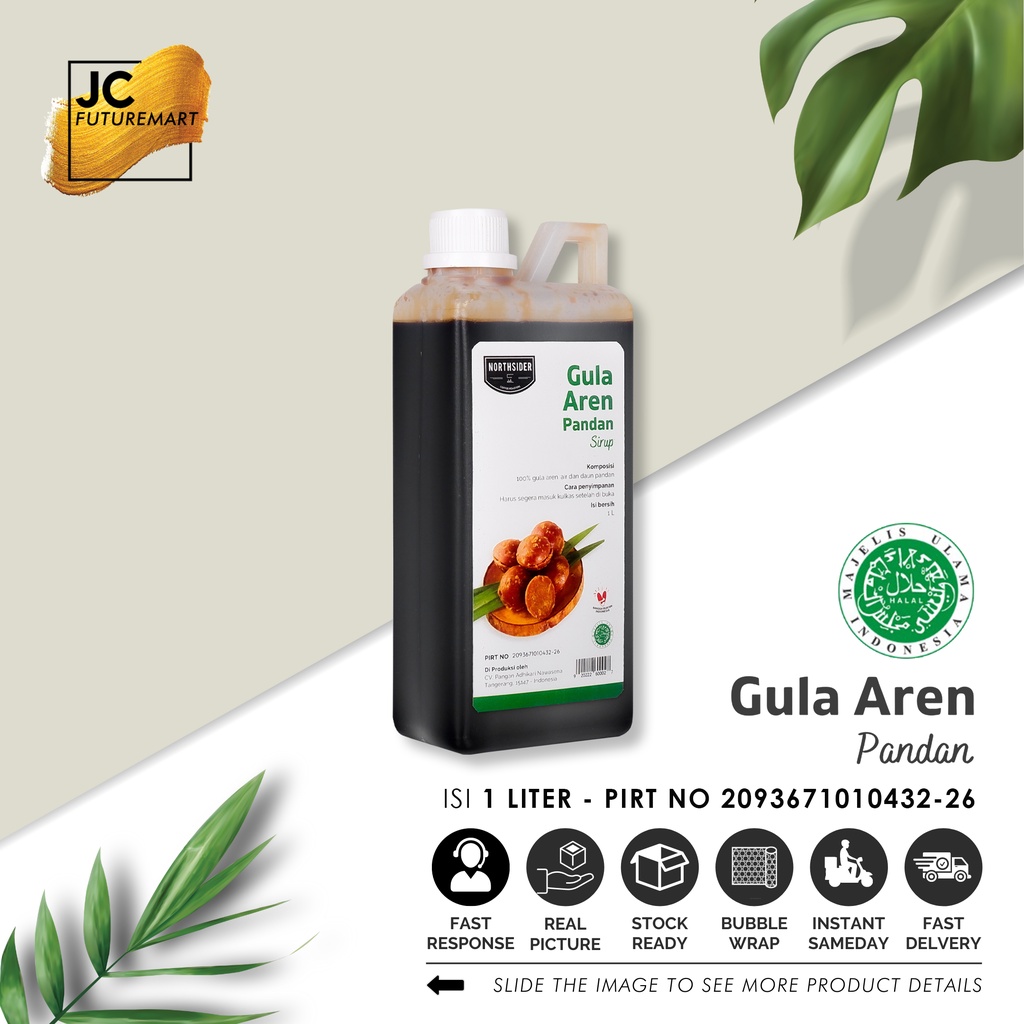 GULA AREN CAIR PANDAN 1 liter PREMIUM ASLI | KOPI SUSU - KUE - BOBA