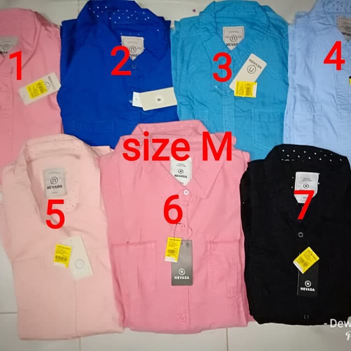 berkualitas kemeja wanita lengan panjang polos branded murah merk nevada original