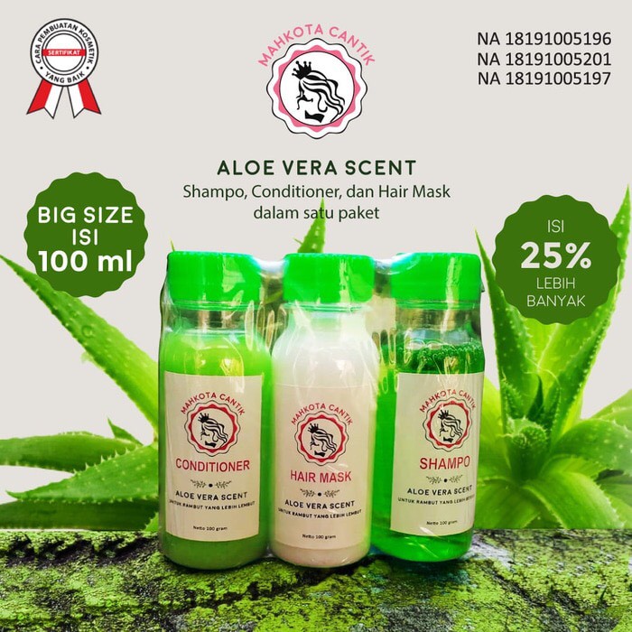 SHAMPO PELURUS RAMBUT 3 in 1 MAHKOTA CANTIK bpom ukuran besar 100ml