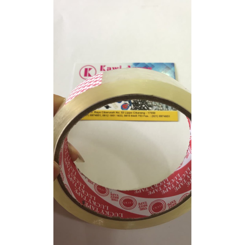 

Lucky Tape Lakban / Isolasi / Solasi Plastik Clear Bening Ukuran 1inch Bungkus Paket Jadi Rapih
