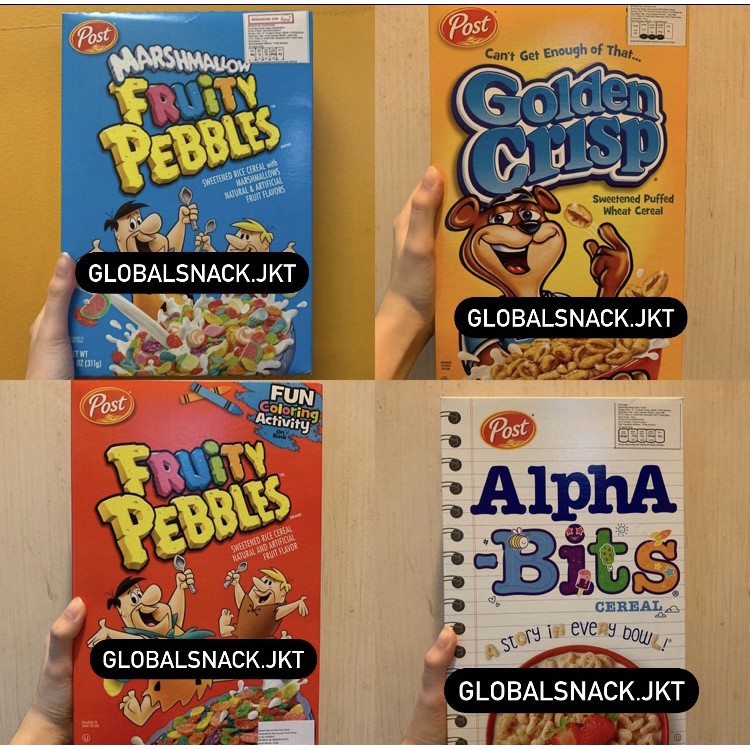 

POST GOLDEN CRISP / POST WAFFLE CRISP / POST FRUITY PEBBLES / POST ALPHA BITS CEREAL - SEREAL USA