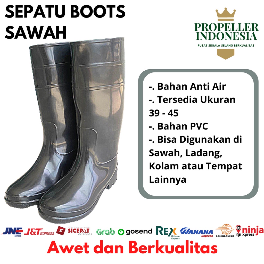 Sepatu Boots Karet Sepatu Sawah Petani Pendek Elastis