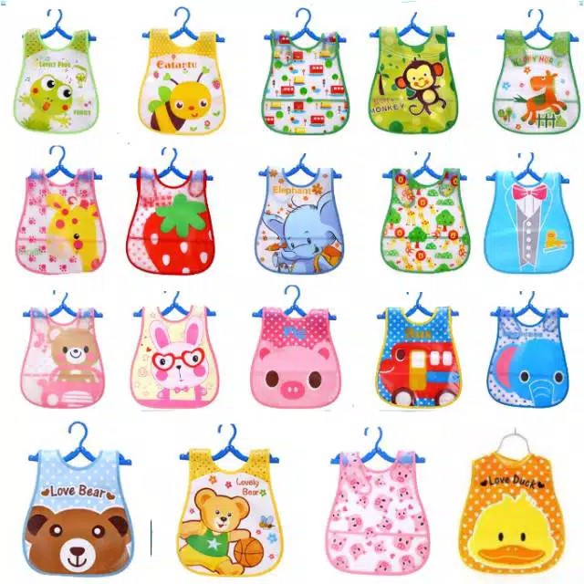 CELEMEK MAKAN BAYI WATERPROF / CELEMEK BAYI KARAKTER ANTI AIR