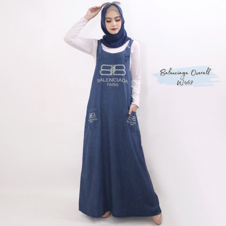 Overall jeans hijab balenciaga