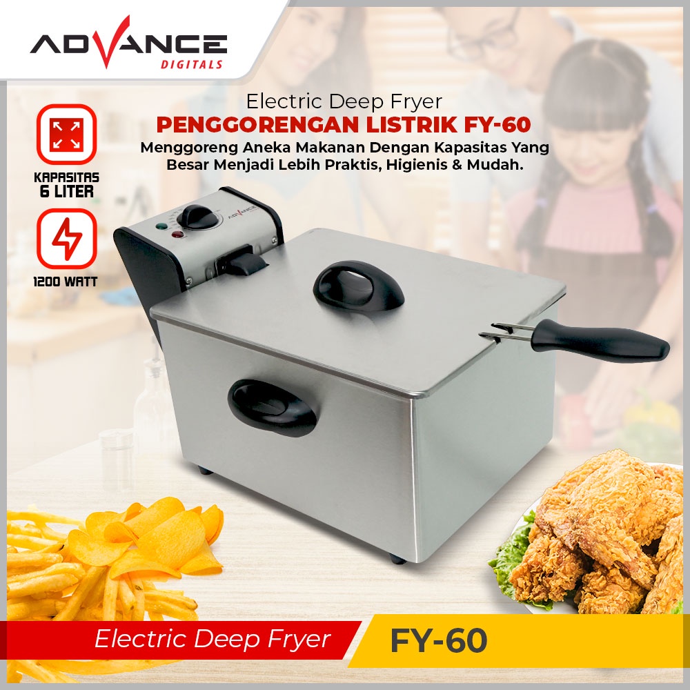 Advance Electric Deep Fryer FY-60 6 Liter Garansi 1 Tahun