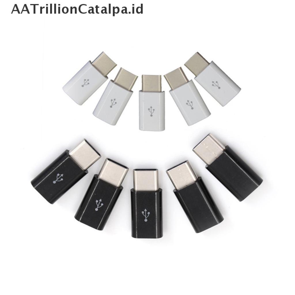5pcs Adapter Konverter Konektor USB Tipe C Male Ke Micro USB 3.1