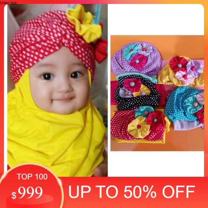 PROMO jilbab anak  TURBAN POLKA  kerudung bayi  hijab  baby & kids  PUSAT GROSIR CICALENGKA
