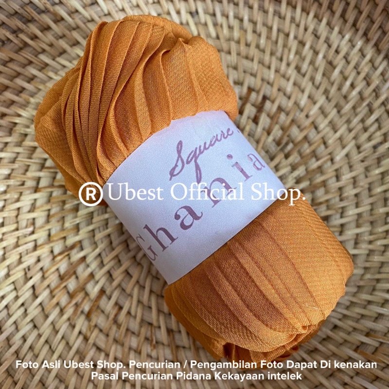 Hijab Segiempat Plisket / Hijab Square Plisket / Bella Square / Hijab Bella Plisket / Jilbab Plikset-Mustard
