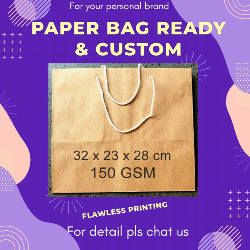 

Paper Bag / Goodie Bag Tebal (150 gram), BIG size (32x23x28 cm)