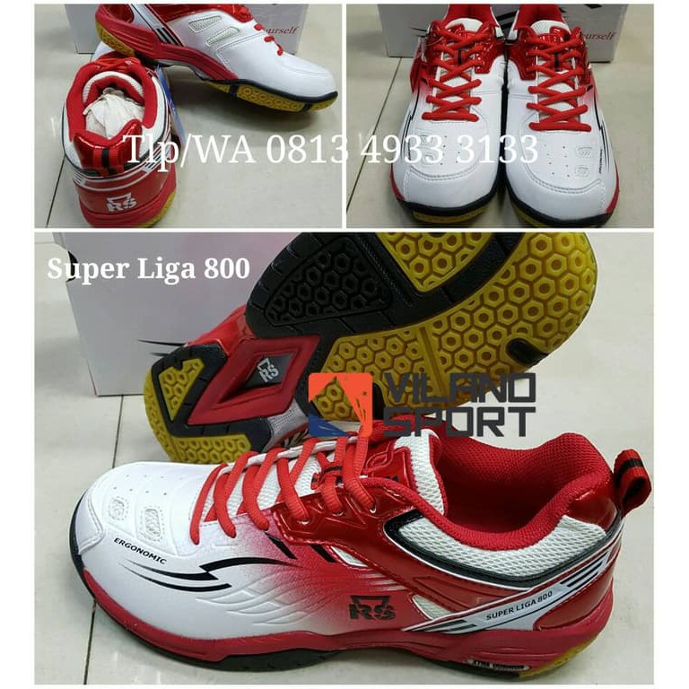 New.. Sepatu Badminton RS Super Liga 800 Putih/Merah.